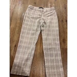 Amanda + Chelsea Grey Plaid Slim Leg Dress Pants Size 6 Glen Check Trousers